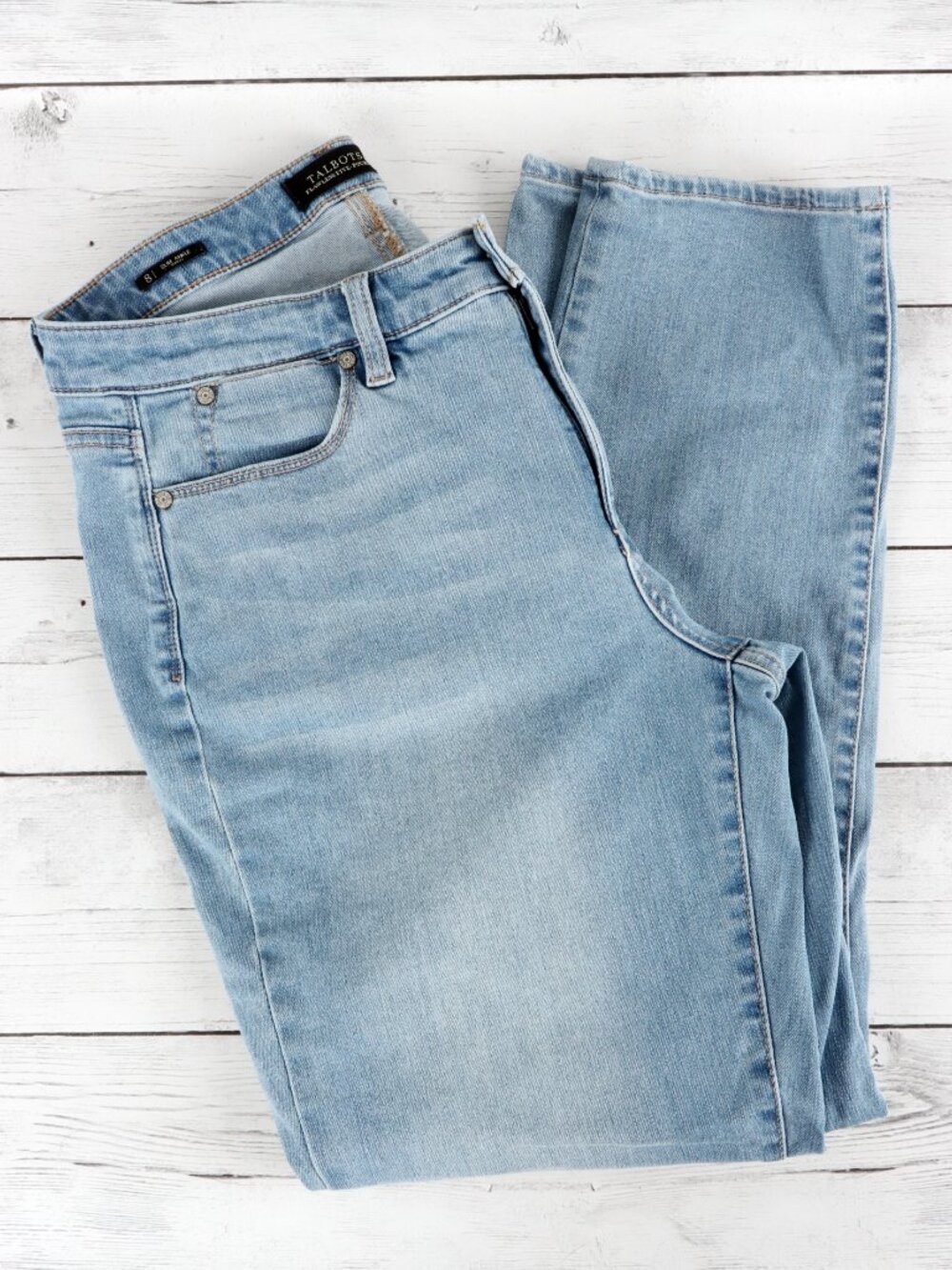 Talbots Flawless Five-Pocket Slim Ankle Curvy Jeans Size 8 Light Blue